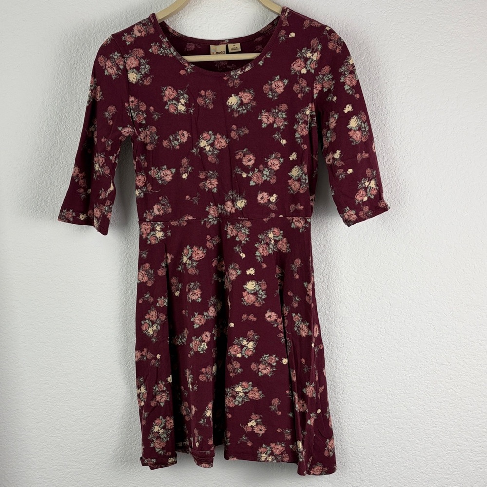 Mudd Burgundy Floral Kids Dress